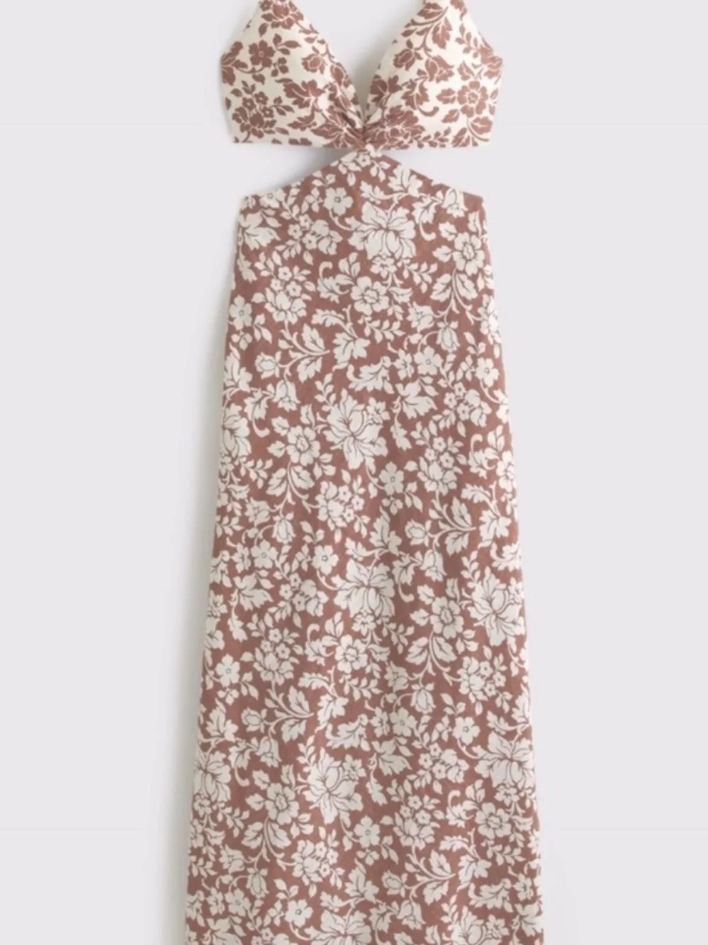 Abercrombie & Fitch Julia Brown and Cream Floral Maxi Dress